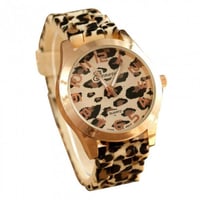 ساعة يد نسائية شريط مطاطي مرقطة لون تايجر نمر