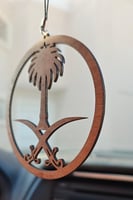 تعليقة سيارة خشبية سيفين و نخلة