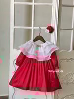 فستان احمر من 0-3 الى 3 سنوات بدون الملحقات