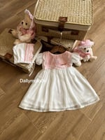 فستان اوف وايت مع القبعة من 3 شهور الى 1 سنة