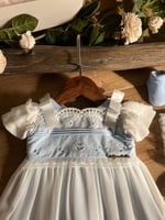 فستان سماوي مع القبعة بدون الشراب 0-3 شهور الى 1 س...