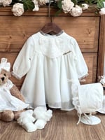 فستان 0-3 الى 6-9 مع القبعه الفرنسيه /من 9-12 الى...