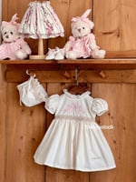 فستان مع القبعة الفرنسية 0-3 الى 1 سنوات