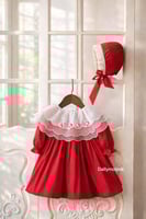 فستان 0-3الى 1 مع القبعه الفرنسيه من2الى 3 سنوات ب...