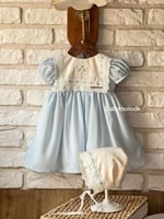 فستان مع القبعة الفرنسية 0-3 الى 1 سنوات