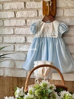 فستان مع القبعة الفرنسية 0-3 الى 1 سنوات