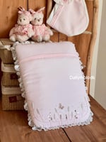 مفرش شك يدوي مع اللفه والقبعه الدائريه