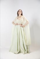 ساري هندي لون اخضر فاتح