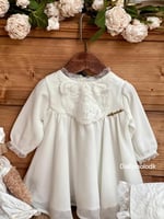 فستان 0-3 الى 6-9 مع القبعه الفرنسيه /من 9-12 الى...