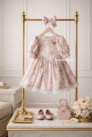 فستان وردي 2-6 سنوات