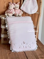 مفرش شك يدوي مع اللفه والقبعه الدائريه