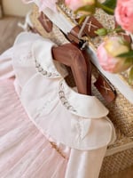 فستان 0-3 الى 1 سنه مع القبعه الفرنسيه