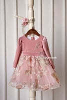 فستان مخمل 3-6 الى 2 سنه