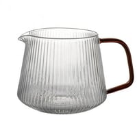 ابريق تقديم زجاجي للقهوة بدون غطاء بمقبض كهرماني