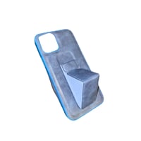 كفر حماية جلد مع ستاند للجوال لون ازرق