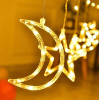 سلسلة أضواء رمضان شكل هلال ونجوم