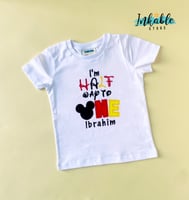 تيشرت تطريز عيد نصف ميلاد ثيم مكي ماوس - Mickey 1/...