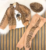 بدلة فندي ٣ قطع للجنسين + قبعه