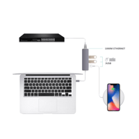 محول تايب سي إلى إيثرنت و 3 منفذ يو اس بي usb3.0 H...