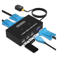 محول كيه في ام يتضمن منفذين VGA، محول كيه في ام US...