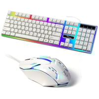 كيبورد مع ماوس مضيء سلكي USB