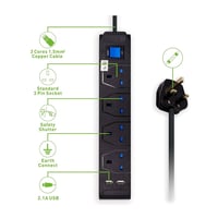 توصيلة كهرباء USB بـ 4 افياش 5M