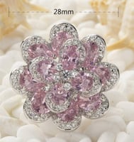 خاتم نسائي مطلي بالفضة ومزين بالزركون الكوبي مقاس...