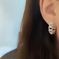 حلق زنجير مينا ملونه وزركون