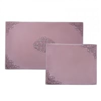 طقم دعاسات مطرزة Bianca لون وردي