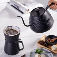 قمع مع ابريق فلتر القهوة بالتقطير V60 - لون أسود