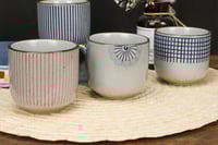 كوب قهوة سيراميك 200 مل وردي مخطط