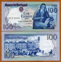 البرتغال فئة 100 إسكودو اباوت أنسر إصدار الثمانينا...