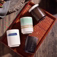 كوب قهوة سيراميك 120 مل طراز ياباني فاخر متعرج