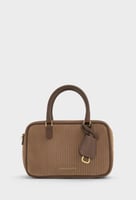 Mini Sianna Two-Tone Bowling Bag