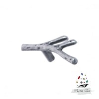 327 - مقبض فرع شجرة صغير فضي ( قطعتين )