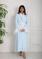 روب استقبال سماوي مع غطاء للأطفال