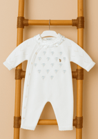 طقم مواليد ناعم –5قطع بلون اوف وايت