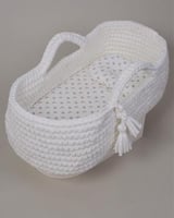 شيالة سرير راقية محاكه يدويا / اوف وايت