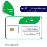 سلام - باقة بيانات 100 جيجا + 19 جيجا سوشال ميديا...