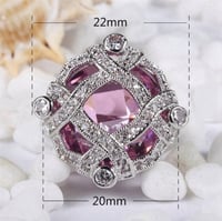 خاتم نسائي مطلي بالفضة ومزين بالزركون الكوبي مقاس...