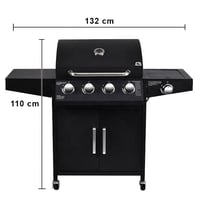 شواية غاز مع عين جانبية وحجرة تخزين سفلية