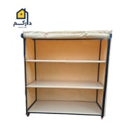 دولاب تخزين متنقل كبير - قماش PVC - بيج رملي