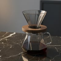 طقم تحضير القهوة المختصة أسود شفاف زجاجي