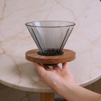 قمع زجاجي V60 اسود شفاف فاخر