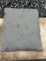 شرشف مطرز كامل سحاب قماش قطن منتش كم فرنسي الطول 1...