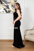 فستان مخمل طويل