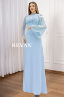 فستان بكم شيفون وتصميم أنيق للسهرات