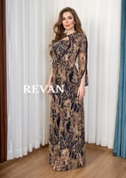 فستان نمري فاخر بتصميم أنيق ولمسات أنثوية جذابة