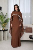 فستان عيد قطعتين فاخر بكاب شيفون وتطريز راقٍ من ري...