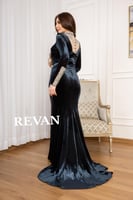 فستان قطيفه ريڨان كريستال